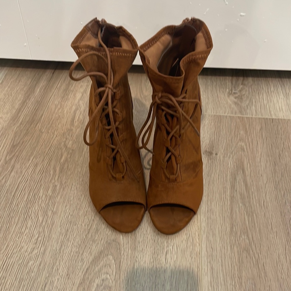Open toe booties